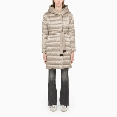 Max Mara The Cube Beige Waterproof Satin Novef Reversible Down Jacket In White