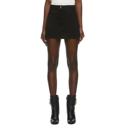 Givenchy Black Jacquard Logo Denim Skirt