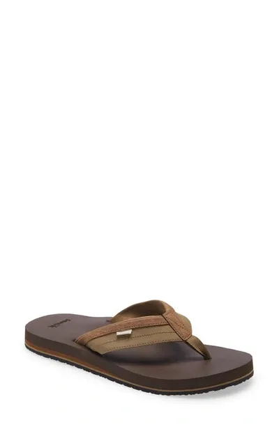 Sanuk Ziggy Water Friendly Flip Flop In Tan