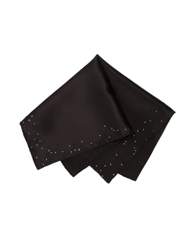 Stefano Ricci Men's Crystal Satin Pocket Square In Black