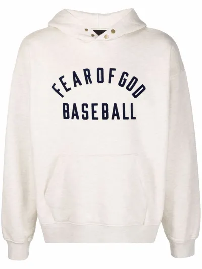 Fear Of God Baseball Hoodie Cream Heather White In Neutrals