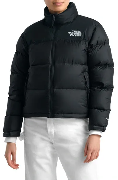 The North Face Ripstop Nylon Nuptse Cropped Down Jacket In Black