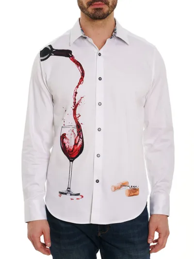 Robert Graham Pinot Noir Stretch Sport Shirt In White