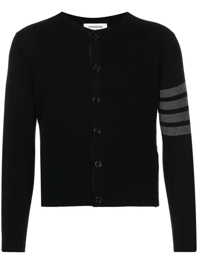 Thom Browne 4-bar Stripe Button-up Cardigan In Black