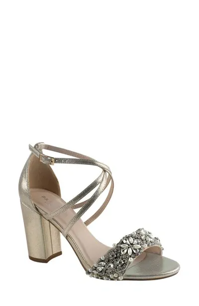 Paradox London Pink Hira Block Heel Sandal In Champagne