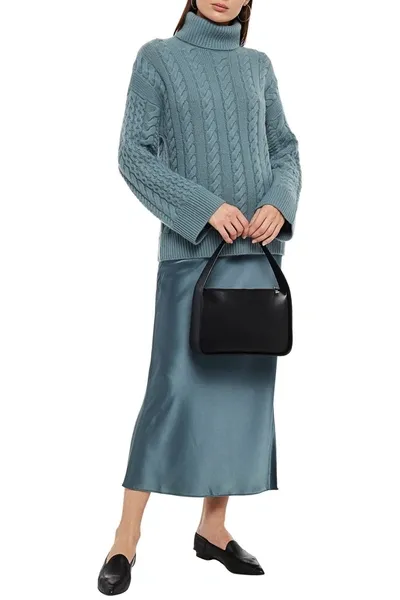 Naadam Cable-knit Wool And Cashmere-blend Turtleneck Sweater In Green