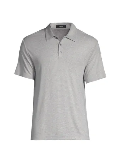 Theory Bron C. Anemone Regular Fit Polo Shirt In Grey Multi