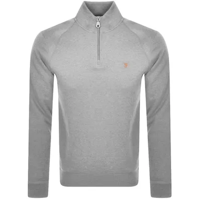 Farah Vintage Jim Half Zip Sweatshirt Grey