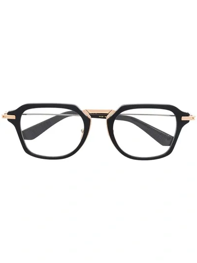 Dita Eyewear Aegeus Square 14kt Gold-plated Titanium Glasses In Schwarz