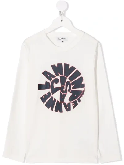 Lanvin Enfant Kids' Logo-print T-shirt In White