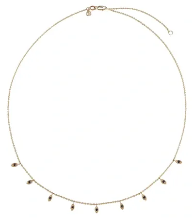 Sydney Evan Evil Eye 14kt Yellow Gold Necklace In Blue/gold