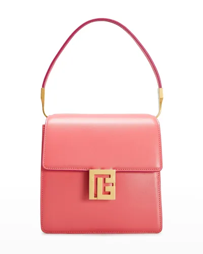 Balmain Ely Small Calfskin Top-handle Bag In Pink