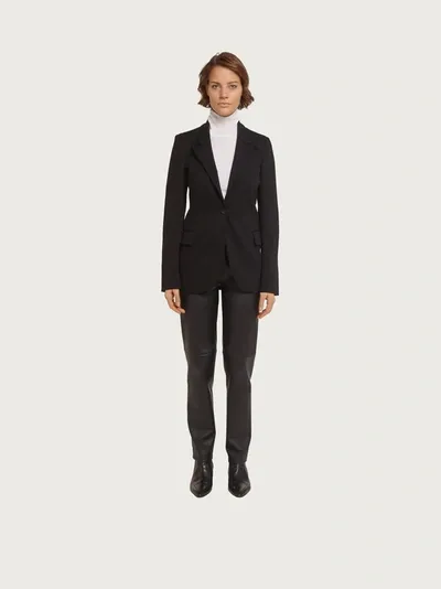 Ferragamo Salvatore  Damen Einreihiger Jersey-blazer In Black