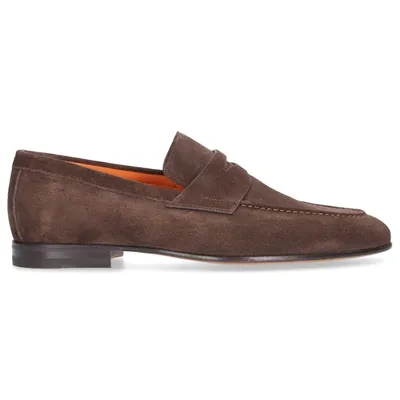 Santoni Loafers 17511 Suede In Brown