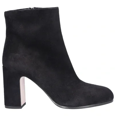 Miu Miu Classic Ankle Boots Suede In Black