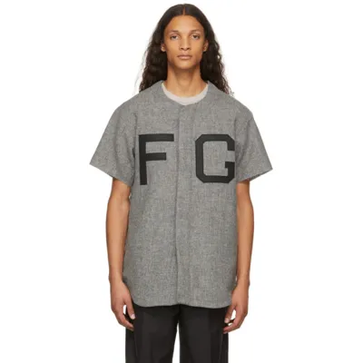 Fear Of God Grey Wool Blend Short-sleeved Shirt In Away Grey