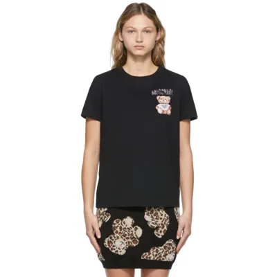 Moschino Black Small Painted Teddy Bear T-shirt