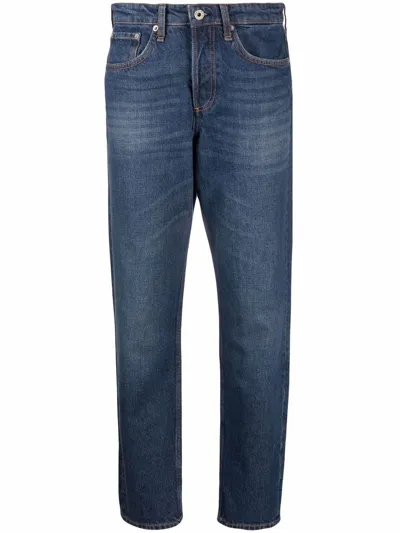 Rag & Bone High-waisted Cropped Jeans In Blue