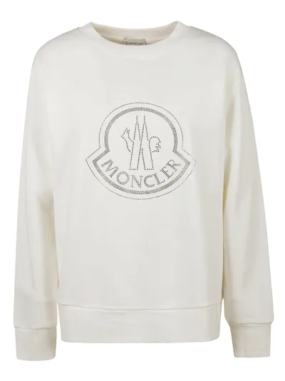 Moncler Logo Sweatshirt In Cream