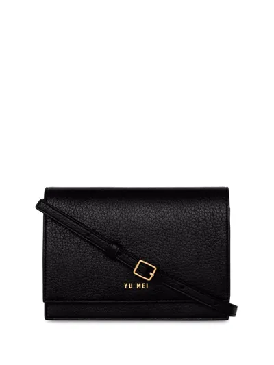 Yu Mei Suki Leather Clutch Bag In Black Deer Nappa