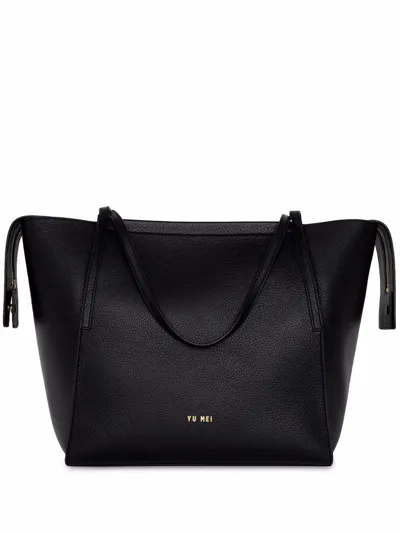 Yu Mei Claudia Leather Tote Bag In Black