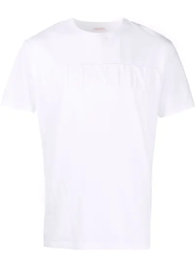 Valentino White Logo-print Crewneck T-shirt