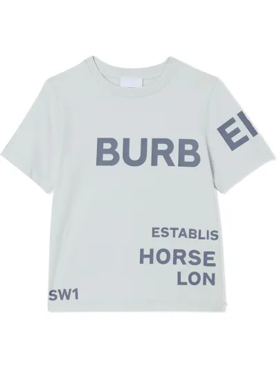 Burberry Kids' Jessy Horseferry Logo Cotton Tee In Sterling Grey