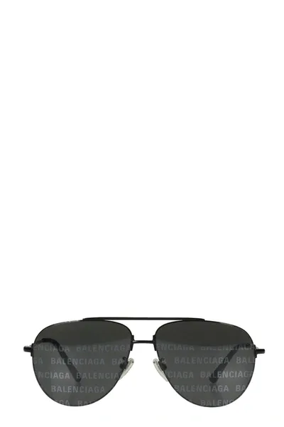 Balenciaga Eyewear Invisible Pil Sunglasses In Black Metal Alloy