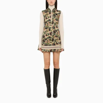 Palm Angels Camouflage Flared Short Dress In ["multicolor"/ "print"]