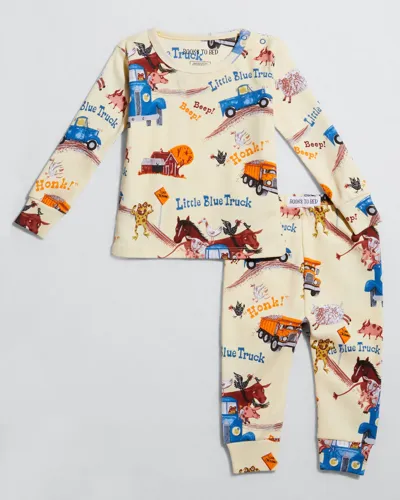 Books To Bed Kids' Boy's Little Blue Truck Printed 2-piece Pajamas In Natural