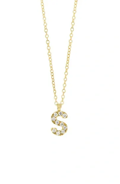 Bony Levy Icon Pavé Diamond Initial Pendant Necklace In 18k Yellow Gold - S