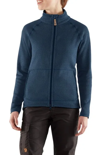 Fjall Raven Fjällräven Övik Fleece Zip Jacket In Navy