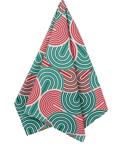 La Doublej All-over Graphic Print Dishtowel In Slinky Verde