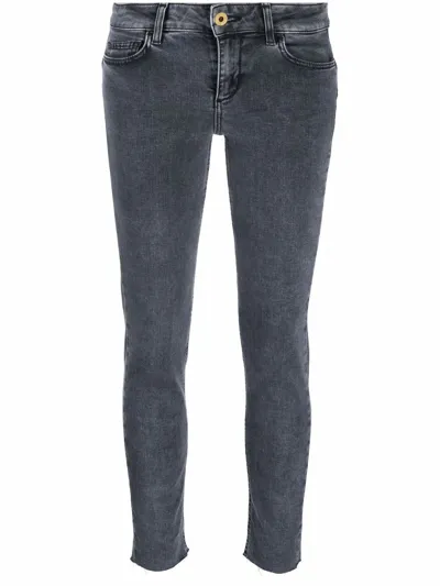 Liu •jo Skinny Vintage-wash Jeans In Black