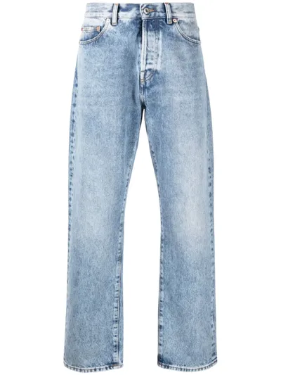 Valentino Vlogo Signature Patch Denim Pants In Blue