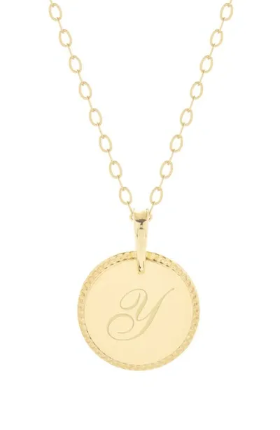 Brook & York Milia Initial Pendant Necklace In Gold Y