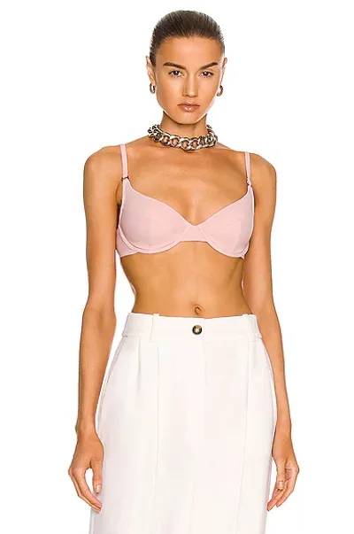 Fleur Du Mal Lined Demi Bra In Rose Pink