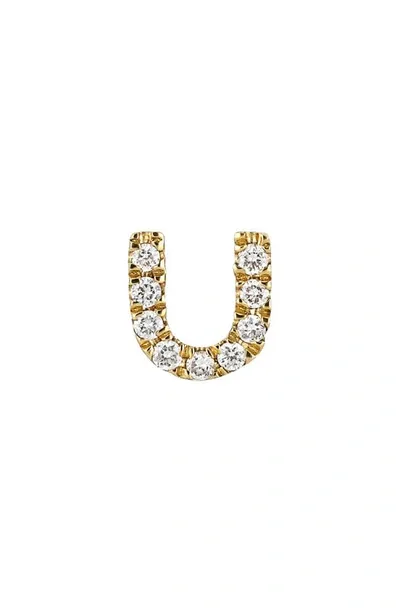 Bony Levy Icon Diamond Initial Single Stud Earring In 18k Yellow Gold - U