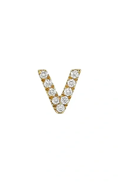 Bony Levy Icon Diamond Initial Single Stud Earring In 18k Yellow Gold - V