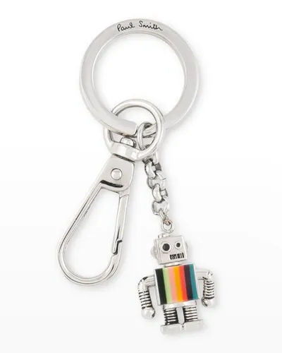 Paul Smith Men's Multi-stripe Robot Keyring In Metallic