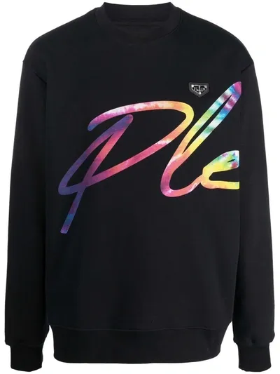 Philipp Plein Logo-print Crew-neck Sweatshirt In Black