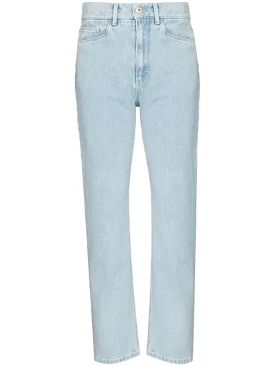 Wandler Daisy Wide Mid Rise Cotton Denim Jeans In Blue