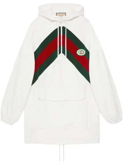 Gucci Logo-patch Hooded Sweater Dress In White