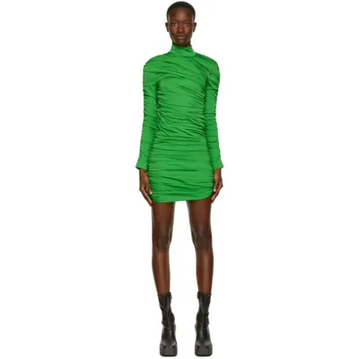 Stella Mccartney Faye Ruched Mini-dress In Green