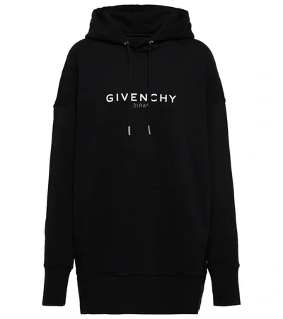 Givenchy Logo Cotton Oversized Hoodie In White/black