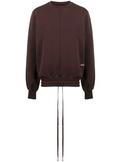 Botter Drawstring-hem Organic-cotton Sweatshirt In Braun