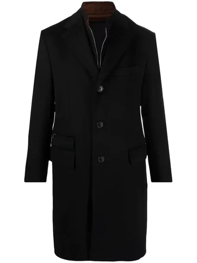 Corneliani Single-breasted Tailored Coat In Black