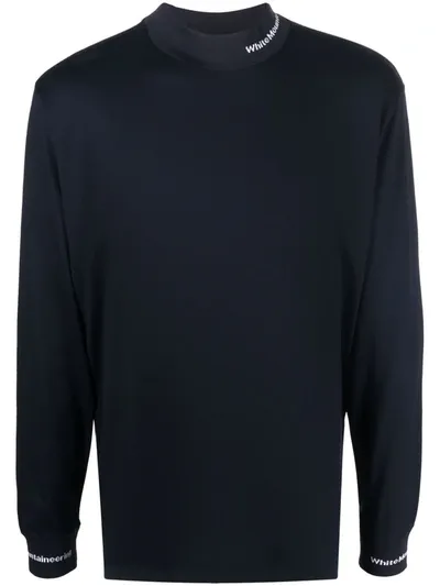 White Mountaineering Logo Long-sleeve Top In Blue