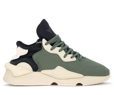 Y-3 Kaiwa Trainer In Green, Black And Beige