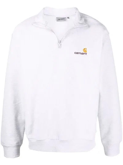 Carhartt American Script Half-zip Sweatshirt In 灰色